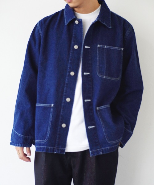 United Athle(ユナイテッドアスレ)の「【 UNITED ATHLE / ユナイテッドアスレ 】 オンス デニム ルーズ フィット カバーオール ジャケット ( サイズ展開 M / L / XL )(デニムジャケット・レディース・インディゴブルー・M/L/XL)」の2枚目の写真