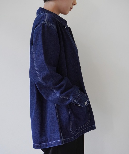 United Athle(ユナイテッドアスレ)の「【 UNITED ATHLE / ユナイテッドアスレ 】 オンス デニム ルーズ フィット カバーオール ジャケット ( サイズ展開 M / L / XL )(デニムジャケット・レディース・インディゴブルー・M/L/XL)」の9枚目の写真