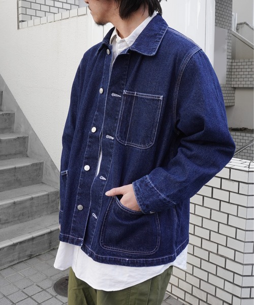 United Athle(ユナイテッドアスレ)の「【 UNITED ATHLE / ユナイテッドアスレ 】 オンス デニム ルーズ フィット カバーオール ジャケット ( サイズ展開 M / L / XL )(デニムジャケット・レディース・インディゴブルー・M/L/XL)」の14枚目の写真