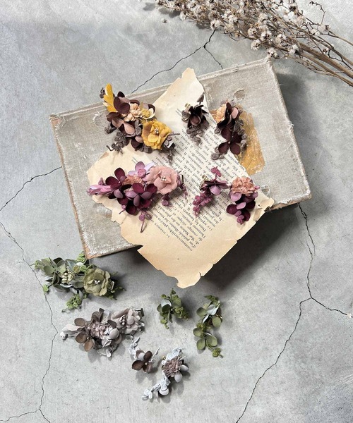 m.soeur（エムスール）の「秋色アジサイのイヤリング（イヤリング・レディース・ブラウン/グリーン/ワインレッド/グレー・FREE）」の13枚目の写真