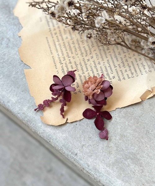 m.soeur（エムスール）の「秋色アジサイのイヤリング（イヤリング・レディース・ブラウン/グリーン/ワインレッド/グレー・FREE）」の18枚目の写真