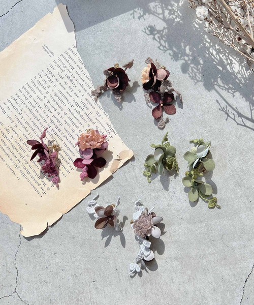 m.soeur（エムスール）の「秋色アジサイのイヤリング（イヤリング・レディース・ブラウン/グリーン/ワインレッド/グレー・FREE）」の17枚目の写真