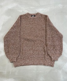 クルーネックメランジニット