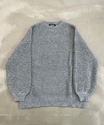 クルーネックメランジニット