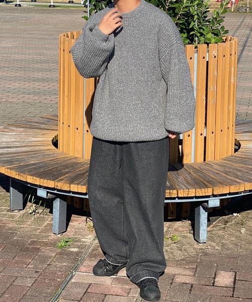 kutir(クティール)の「クルーネックメランジニット(ニット/セーター・メンズ・グレー/ブラウン/ブラック・MEDIUM/LARGE)」の10枚目の写真