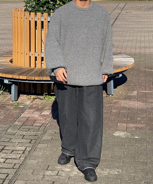kutir(クティール)の「クルーネックメランジニット(ニット/セーター・メンズ・グレー/ブラウン/ブラック・MEDIUM/LARGE)」の11枚目の写真