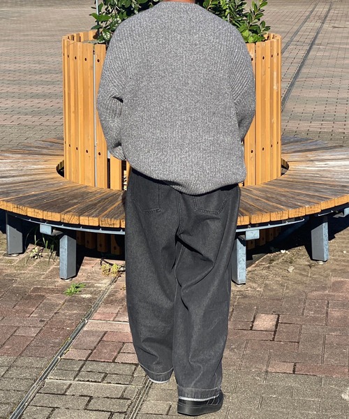 kutir(クティール)の「クルーネックメランジニット(ニット/セーター・メンズ・グレー/ブラウン/ブラック・MEDIUM/LARGE)」の13枚目の写真