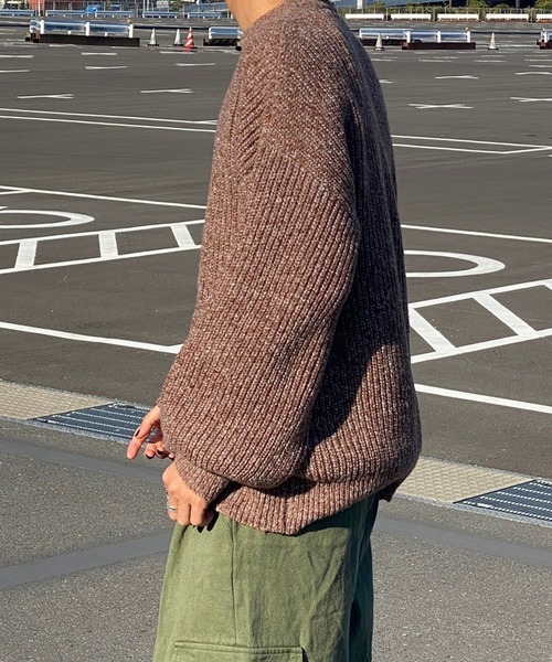 kutir(クティール)の「クルーネックメランジニット(ニット/セーター・メンズ・グレー/ブラウン/ブラック・MEDIUM/LARGE)」の22枚目の写真