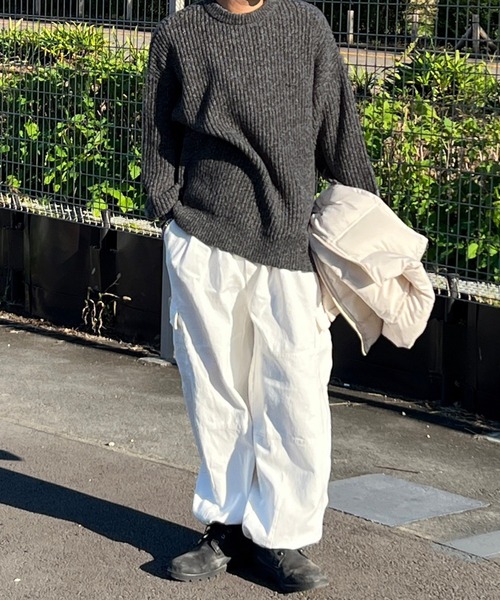 kutir(クティール)の「クルーネックメランジニット(ニット/セーター・メンズ・グレー/ブラウン/ブラック・MEDIUM/LARGE)」の4枚目の写真