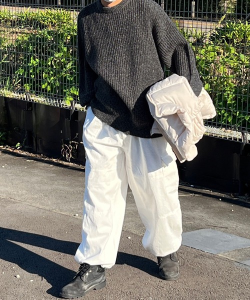 kutir(クティール)の「クルーネックメランジニット(ニット/セーター・メンズ・グレー/ブラウン/ブラック・MEDIUM/LARGE)」の5枚目の写真
