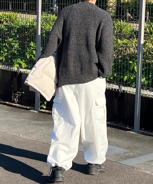 kutir(クティール)の「クルーネックメランジニット(ニット/セーター・メンズ・グレー/ブラウン/ブラック・MEDIUM/LARGE)」の7枚目の写真