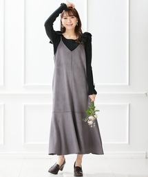 marun | 大きいサイズ スエードポンチキャミソールワンピース marun(ワンピース)