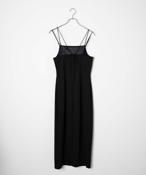 WEGO(ウィゴー)の「WEGO/スリット入りキャミワンピ(ワンピース・レディース・ブラック・FREE)」の3枚目の写真