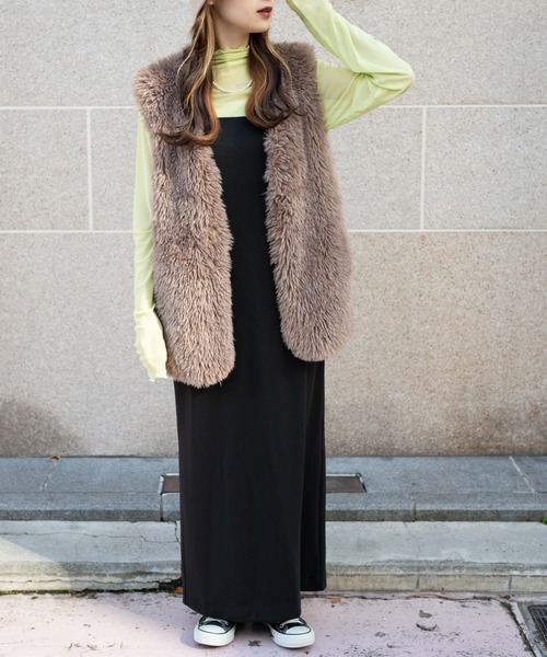 WEGO(ウィゴー)の「WEGO/スリット入りキャミワンピ(ワンピース・レディース・ブラック・FREE)」の7枚目の写真