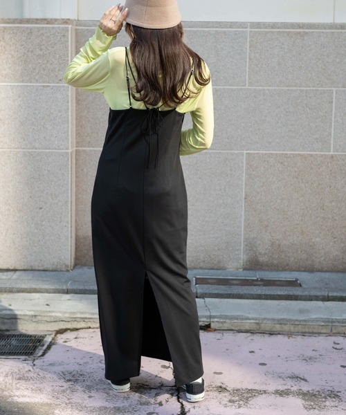 WEGO(ウィゴー)の「WEGO/スリット入りキャミワンピ(ワンピース・レディース・ブラック・FREE)」の9枚目の写真