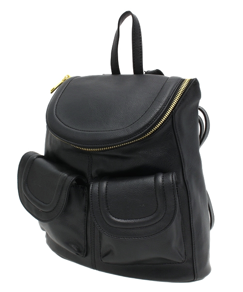 WEGO(ウィゴー)の「WEGO/ZIP2ポケットリュック(バックパック/リュック・レディース・ブラック・FREE)」の2枚目の写真