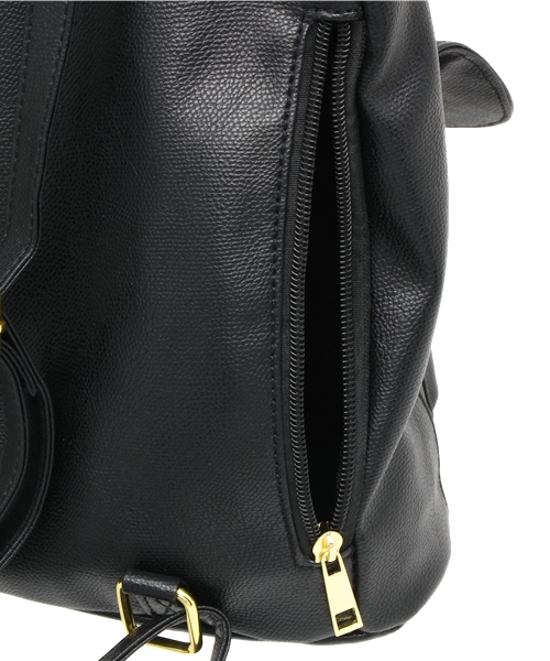 WEGO(ウィゴー)の「WEGO/ZIP2ポケットリュック(バックパック/リュック・レディース・ブラック・FREE)」の8枚目の写真