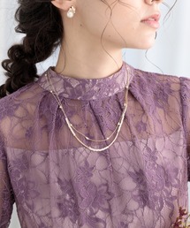 Cupid Heart | 【Cupid Heart】結婚式アクセ　パールｘチェーン2連ネックレス(ネックレス)