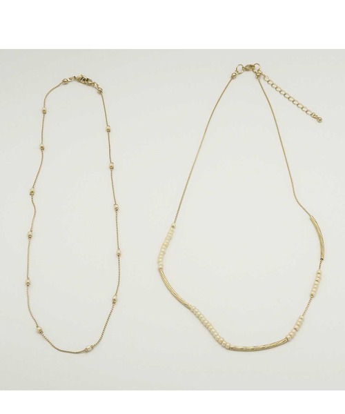 Cupid Heart（キューピッドハート）の「【Cupid Heart】結婚式アクセ　パールｘチェーン2連ネックレス（ネックレス・レディース・ゴールド・MEDIUM）」の13枚目の写真