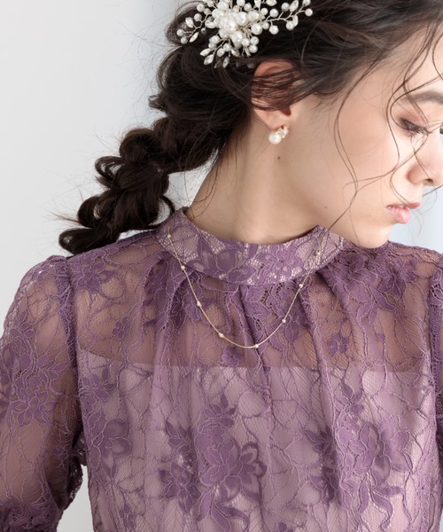 Cupid Heart（キューピッドハート）の「【Cupid Heart】結婚式アクセ　パールｘチェーン2連ネックレス（ネックレス・レディース・ゴールド・MEDIUM）」の4枚目の写真