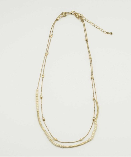 Cupid Heart（キューピッドハート）の「【Cupid Heart】結婚式アクセ　パールｘチェーン2連ネックレス（ネックレス・レディース・ゴールド・MEDIUM）」の16枚目の写真