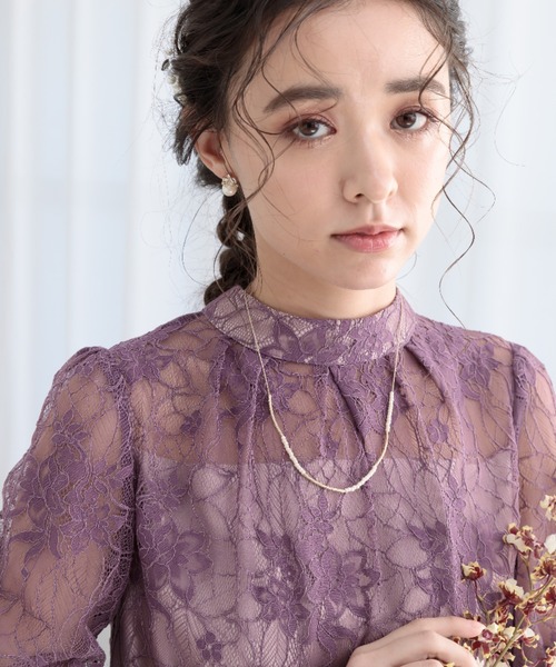 Cupid Heart（キューピッドハート）の「【Cupid Heart】結婚式アクセ　パールｘチェーン2連ネックレス（ネックレス・レディース・ゴールド・MEDIUM）」の5枚目の写真