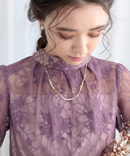 Cupid Heart（キューピッドハート）の「【Cupid Heart】結婚式アクセ　パールｘチェーン2連ネックレス（ネックレス・レディース・ゴールド・MEDIUM）」の18枚目の写真