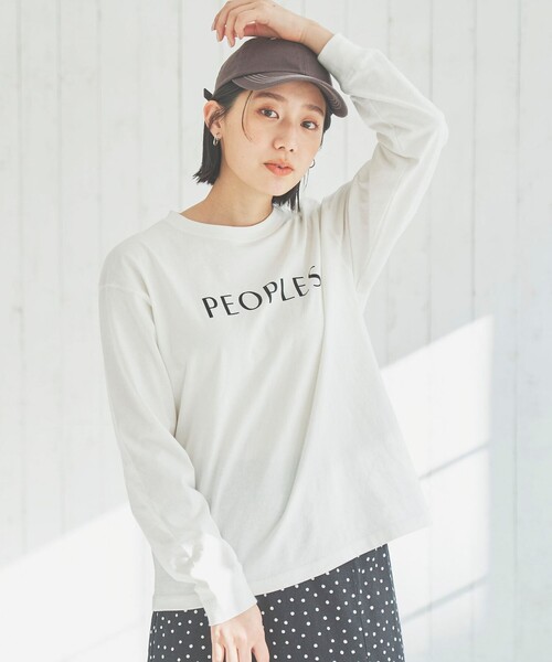 coen（コーエン）の「ミラーロゴプリントロングスリーブTシャツ（Tシャツ/カットソー・レディース・ライトグレー/オフホワイト/ナチュラル・M/L）」の6枚目の写真