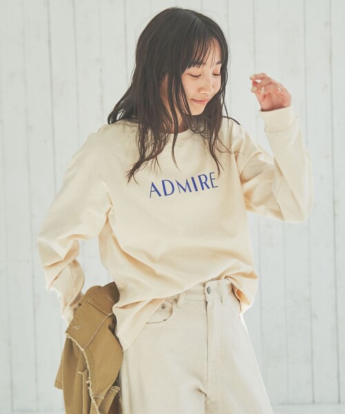 coen（コーエン）の「ミラーロゴプリントロングスリーブTシャツ（Tシャツ/カットソー・レディース・ライトグレー/オフホワイト/ナチュラル・M/L）」の9枚目の写真