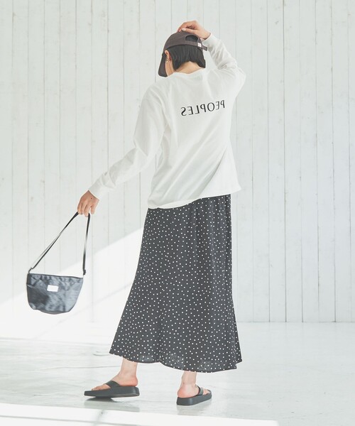 coen（コーエン）の「ミラーロゴプリントロングスリーブTシャツ（Tシャツ/カットソー・レディース・ライトグレー/オフホワイト/ナチュラル・M/L）」の13枚目の写真