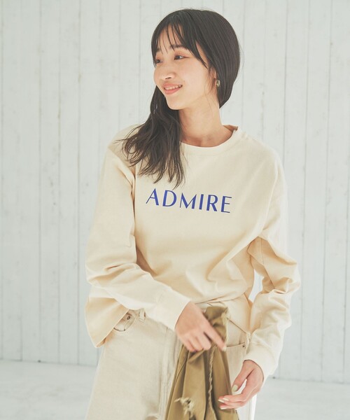 coen（コーエン）の「ミラーロゴプリントロングスリーブTシャツ（Tシャツ/カットソー・レディース・ライトグレー/オフホワイト/ナチュラル・M/L）」の17枚目の写真