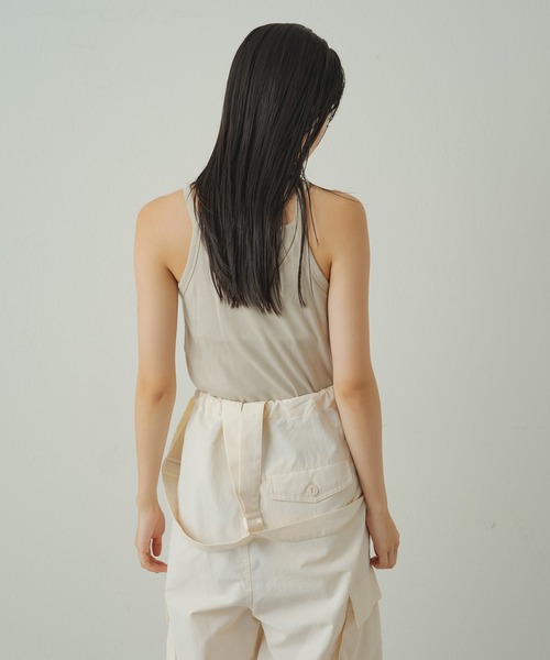 earthy（アーシー）の「earthy_オーガニックコットンアメスリカップ付きキャミソール（キャミソール・レディース・ブラック/オフホワイト/グレー・S）」の9枚目の写真