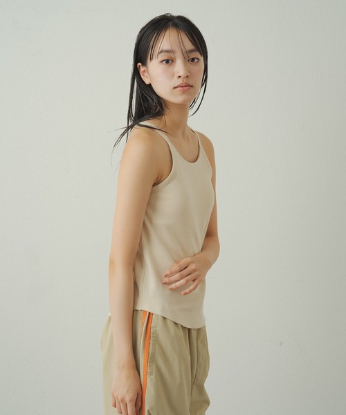 earthy（アーシー）の「earthy_オーガニックコットンアメスリカップ付きキャミソール（キャミソール・レディース・ブラック/オフホワイト/グレー・S）」の20枚目の写真