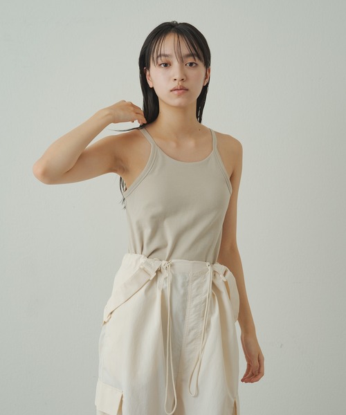 earthy（アーシー）の「earthy_オーガニックコットンアメスリカップ付きキャミソール（キャミソール・レディース・ブラック/オフホワイト/グレー・S）」の14枚目の写真