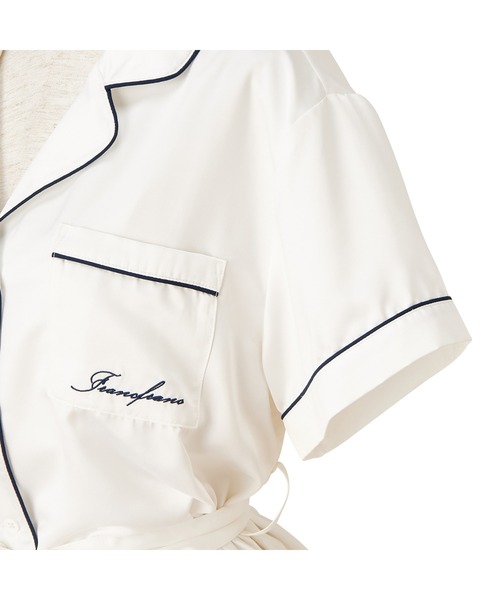 Francfranc（フランフラン）の「ロゴ刺繍 半袖短パンパジャマ ホワイト（ルームウェア/パジャマ・レディース・ホワイト・FREE）」の5枚目の写真