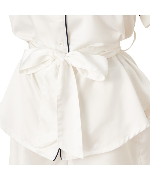 Francfranc（フランフラン）の「ロゴ刺繍 半袖短パンパジャマ ホワイト（ルームウェア/パジャマ・レディース・ホワイト・FREE）」の6枚目の写真