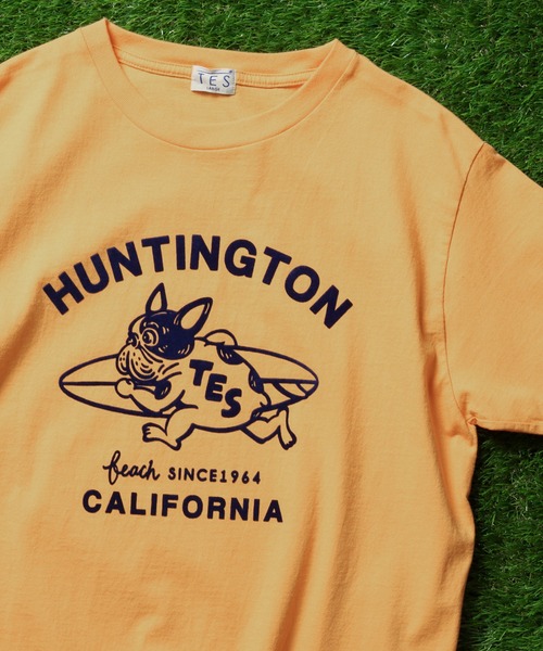 The Endless Summer(エンドレスサマー)の「TES RUNNING BUHI FLOCKY T-SHIRT / Tシャツ(Tシャツ/カットソー・メンズ・グリーン/ブラック/ブルー/ピンク/ホワイト/イエロー・LARGE/X-LARGE/SMALL/MEDIUM)」の5枚目の写真