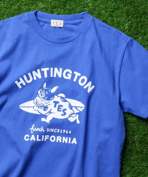 The Endless Summer(エンドレスサマー)の「TES RUNNING BUHI FLOCKY T-SHIRT / Tシャツ(Tシャツ/カットソー・メンズ・グリーン/ブラック/ブルー/ピンク/ホワイト/イエロー・LARGE/X-LARGE/SMALL/MEDIUM)」の4枚目の写真