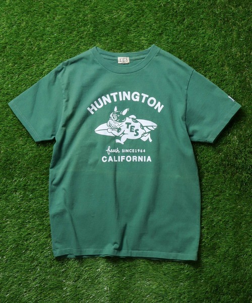 The Endless Summer(エンドレスサマー)の「TES RUNNING BUHI FLOCKY T-SHIRT / Tシャツ(Tシャツ/カットソー・メンズ・グリーン/ブラック/ブルー/ピンク/ホワイト/イエロー・LARGE/X-LARGE/SMALL/MEDIUM)」の10枚目の写真