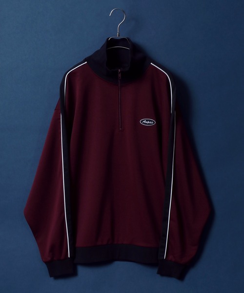 ANPAS（アンパス）の「ANPAS Oversized Side Line Half Zip Pullover/ANPAS 別注 オーバーサイズ サイドライン ハーフジップ プルオーバー トラックジャケット ジャージ（ジャージ・メンズ・ベージュ/ワイン/サックスブルー/ブラック/ホワイト・L/M）」の5枚目の写真