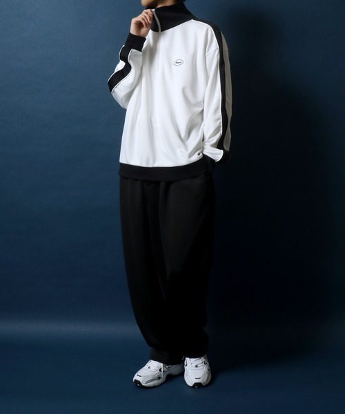 ANPAS（アンパス）の「ANPAS Oversized Side Line Half Zip Pullover/ANPAS 別注 オーバーサイズ サイドライン ハーフジップ プルオーバー トラックジャケット ジャージ（ジャージ・メンズ・ベージュ/ワイン/サックスブルー/ブラック/ホワイト・L/M）」の16枚目の写真