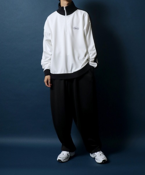 ANPAS（アンパス）の「ANPAS Oversized Side Line Half Zip Pullover/ANPAS 別注 オーバーサイズ サイドライン ハーフジップ プルオーバー トラックジャケット ジャージ（ジャージ・メンズ・ベージュ/ワイン/サックスブルー/ブラック/ホワイト・L/M）」の15枚目の写真