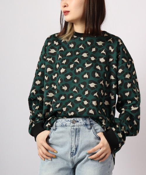 MMMM(エムエムエムエム)の「MMMM 総柄ジャガードクルーネック(Tシャツ/カットソー・メンズ・ベージュ×ブラック/グレー系その他/ブラック×ホワイト/ブラック系その他/グリーン系その他・M/L)」の1枚目の写真