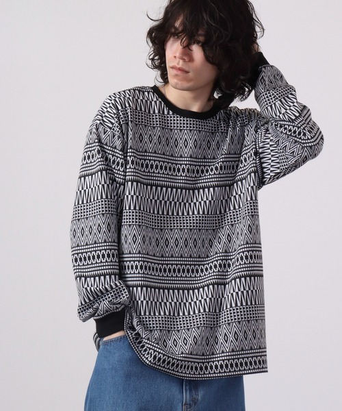 MMMM(エムエムエムエム)の「MMMM 総柄ジャガードクルーネック(Tシャツ/カットソー・メンズ・ベージュ×ブラック/グレー系その他/ブラック×ホワイト/ブラック系その他/グリーン系その他・M/L)」の14枚目の写真
