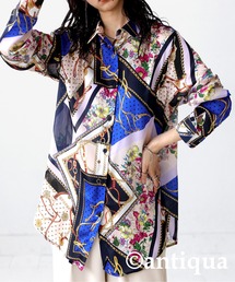 スカーフ柄シャツ