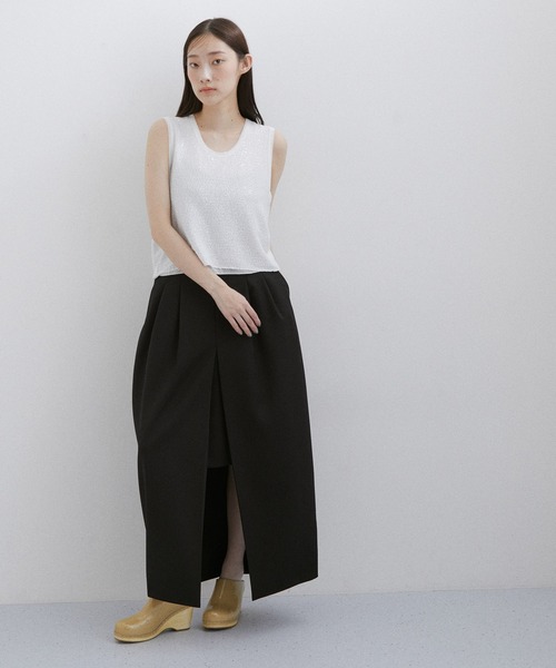 ADAM ET ROPE'（アダムエロペ）の「【サステナブル】ワイドタックスカート（スカート・レディース・ブルー系その他4/ブラック・36/38）」の13枚目の写真