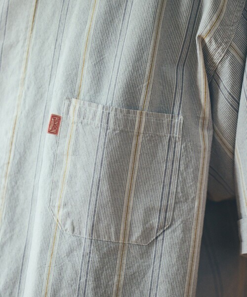HINSON（ヒンソン）の「HINSON/ヒンソン 別注 ドットボタンスリーピングシャツ/ハーフスリーブ（シャツ/ブラウス・メンズ・ホワイト/ブラック/ベージュ/ブルー/アイボリー・MEDIUM/LARGE）」の10枚目の写真
