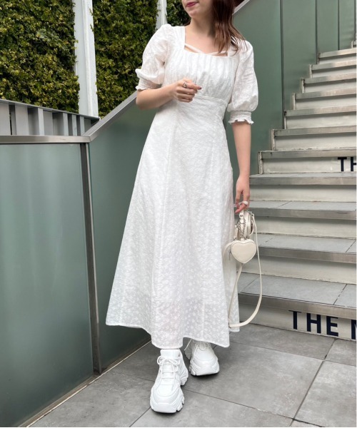 OLIVE des OLIVE（オリーブデオリーブ）の「【WEB限定カラー有】後ろドロストリボンワンピース（ワンピース・レディース・ミント/サックスブルー/ブラック/オフホワイト/チェック/ラベンダー・FREE）」の7枚目の写真