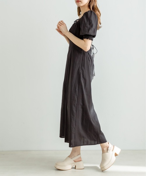 OLIVE des OLIVE（オリーブデオリーブ）の「【WEB限定カラー有】後ろドロストリボンワンピース（ワンピース・レディース・ミント/サックスブルー/ブラック/オフホワイト/チェック/ラベンダー・FREE）」の9枚目の写真