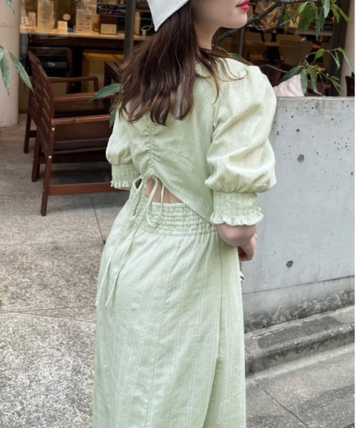 OLIVE des OLIVE（オリーブデオリーブ）の「【WEB限定カラー有】後ろドロストリボンワンピース（ワンピース・レディース・ミント/サックスブルー/ブラック/オフホワイト/チェック/ラベンダー・FREE）」の18枚目の写真